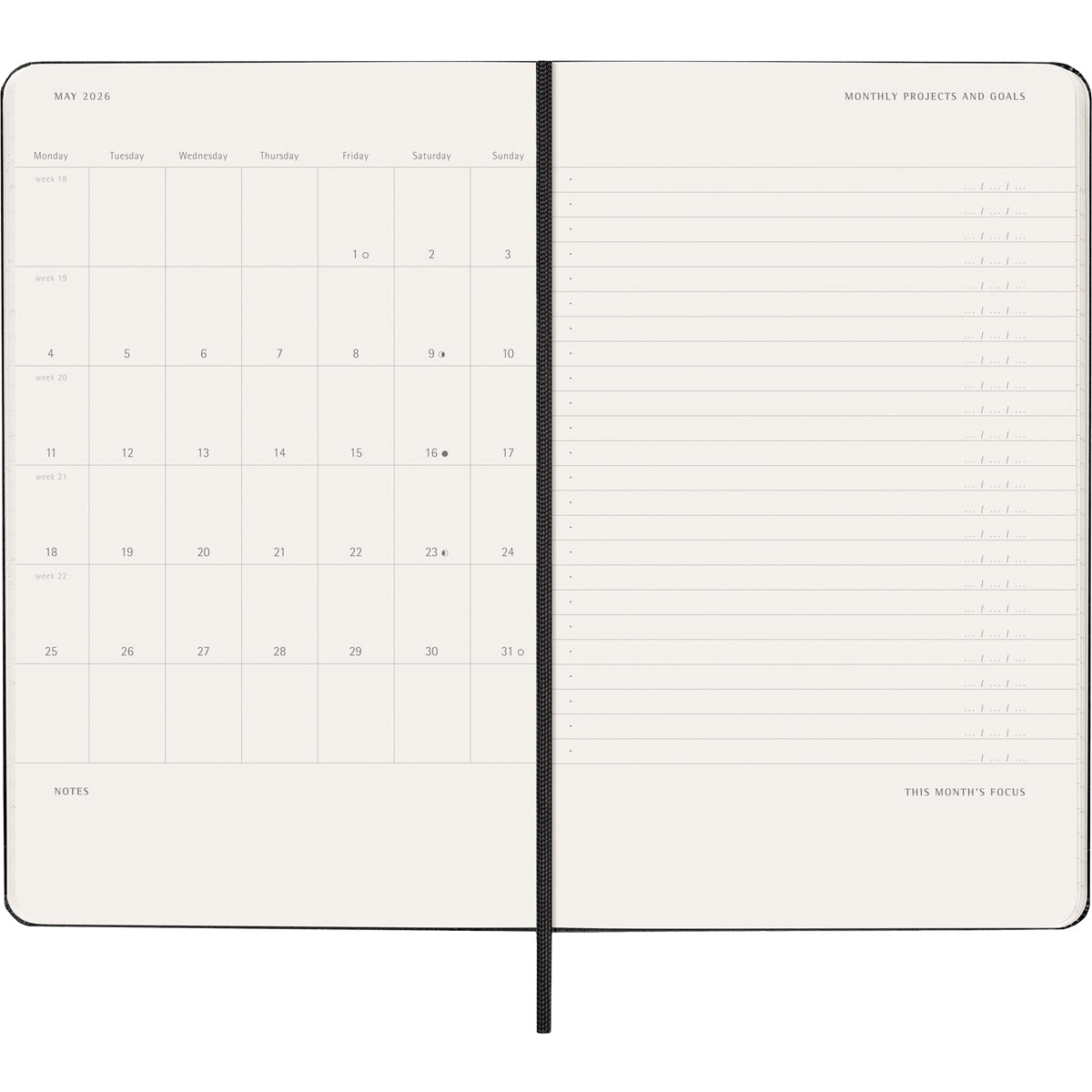 Moleskine Diary 12 Month Professional Weekly Vertical HC Large Black 2026