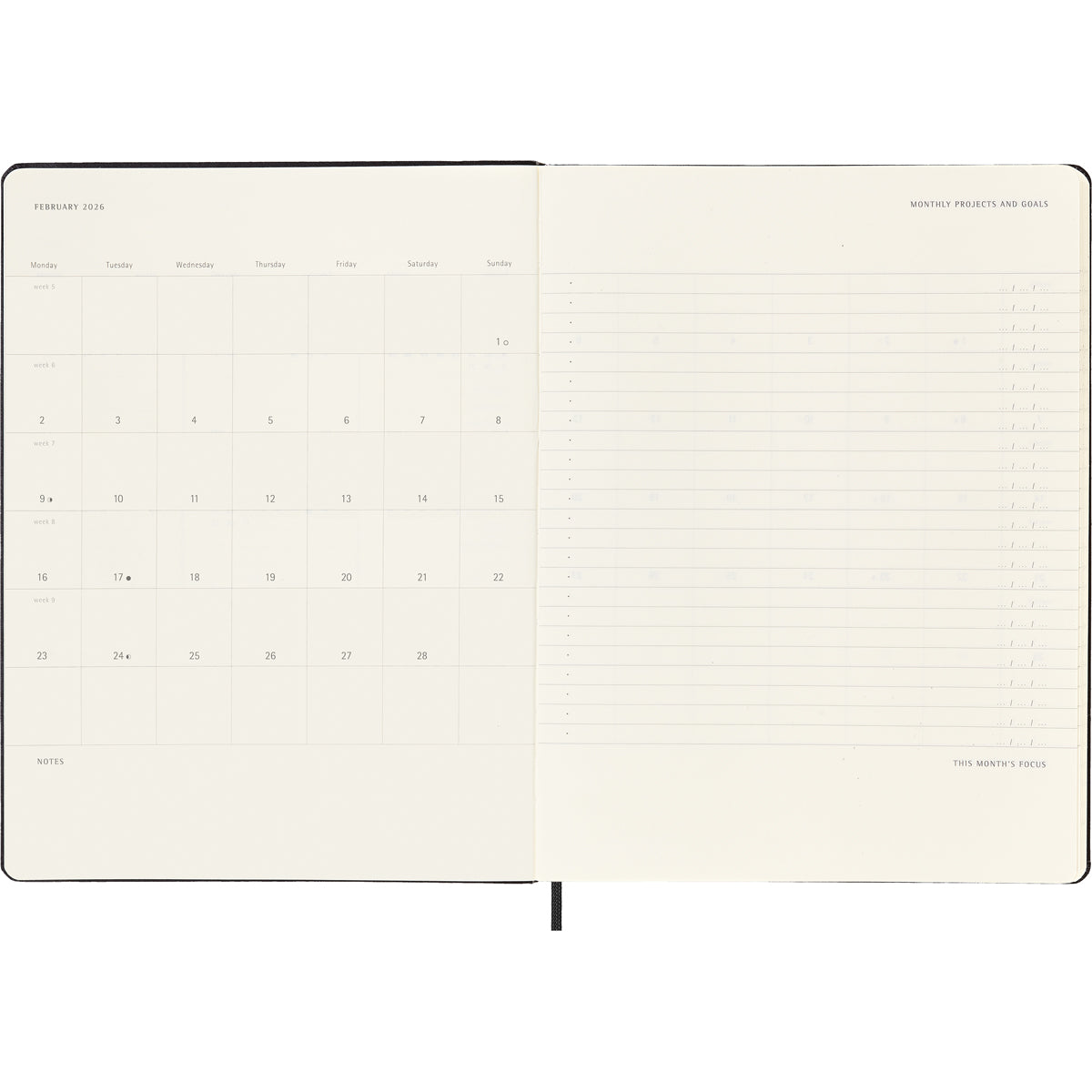Moleskine Diary 12 Month Professional Weekly Vertical HC XL Black 2026
