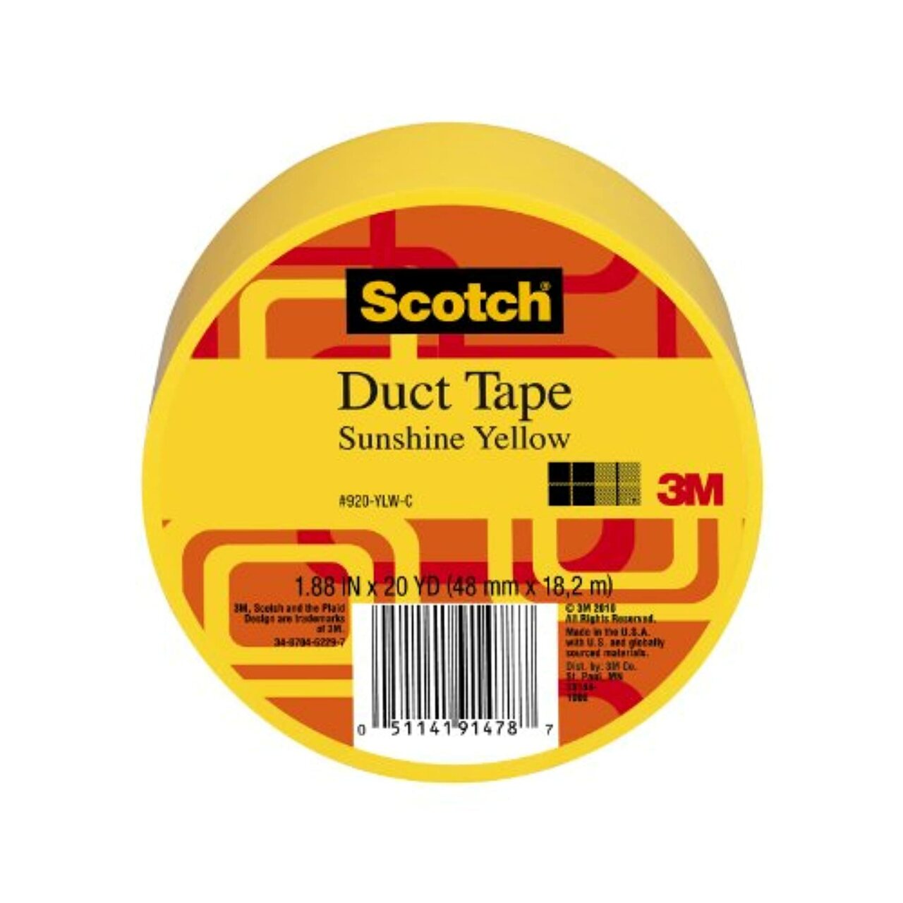 Scotch Expressions Duct Tape 920-ylw-c 48mmx18.2m Sunshine Yellow