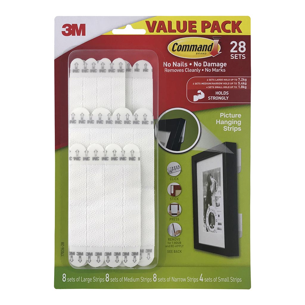 Command Assorted White Picture Hanging Strips Pack of 28 Sets