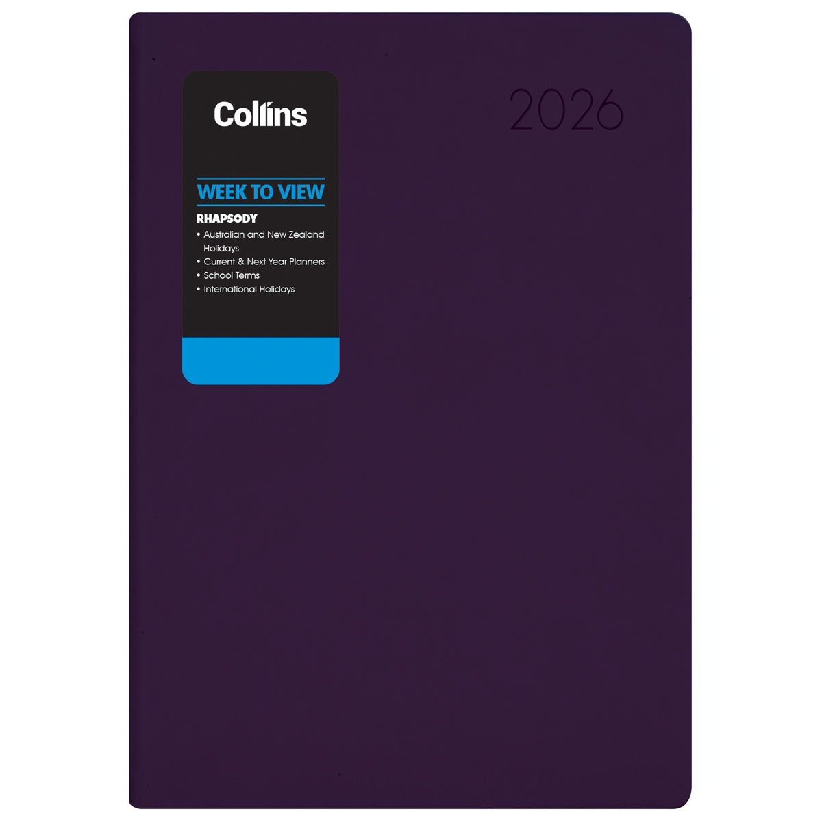 Collins Rhapsody A43 Week To View Diary Even Year Royal Purple