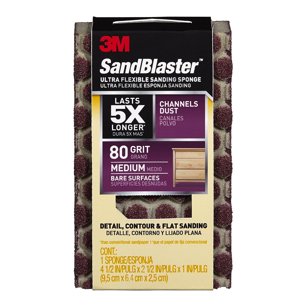 3M SandBlaster Maroon 80 Grit Sanding Sponge