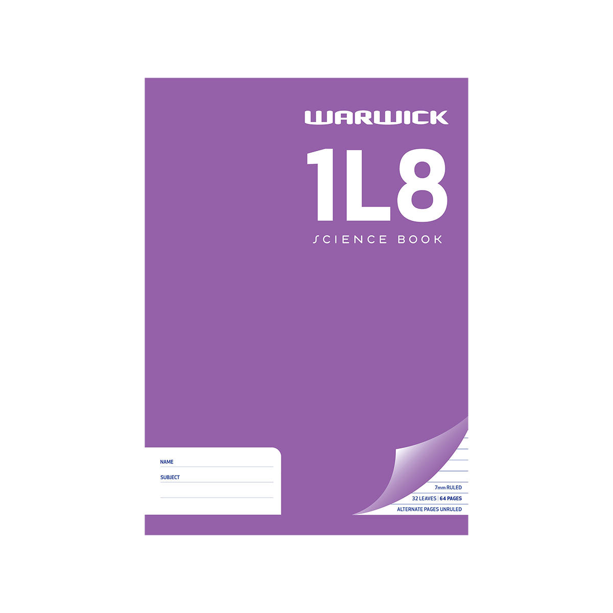 Warwick 1L8 A4 36 Leaf Ruled Alternating Pages Exercise Book