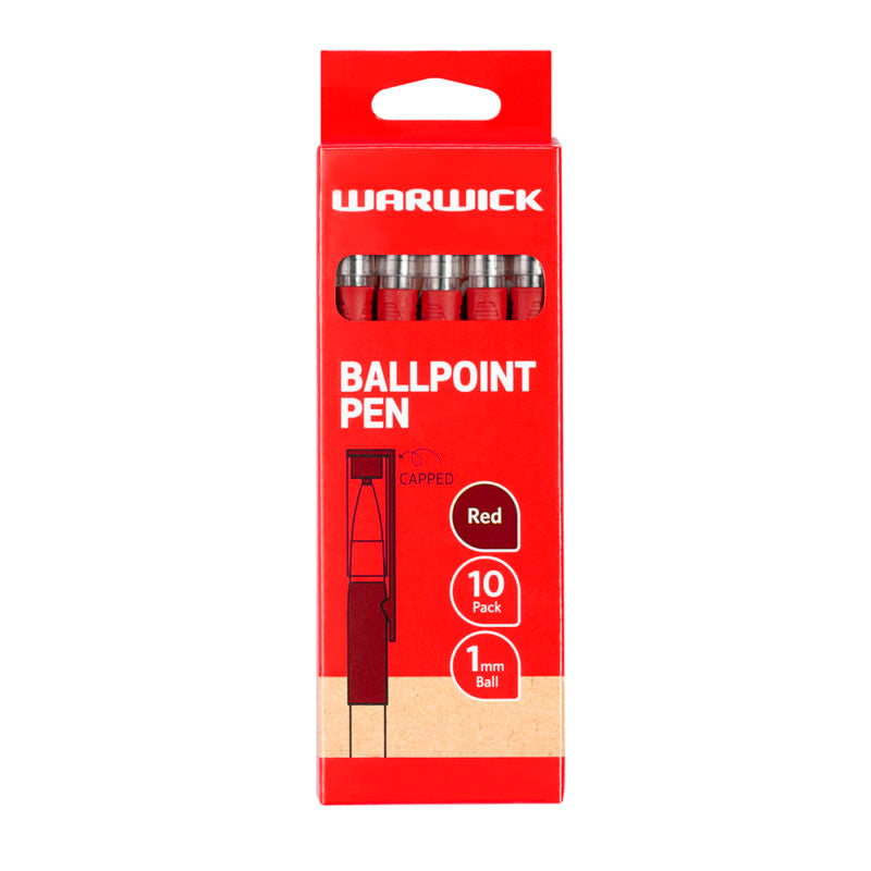 Warwick Pen Ballpoint Capped Medium Box Of 10