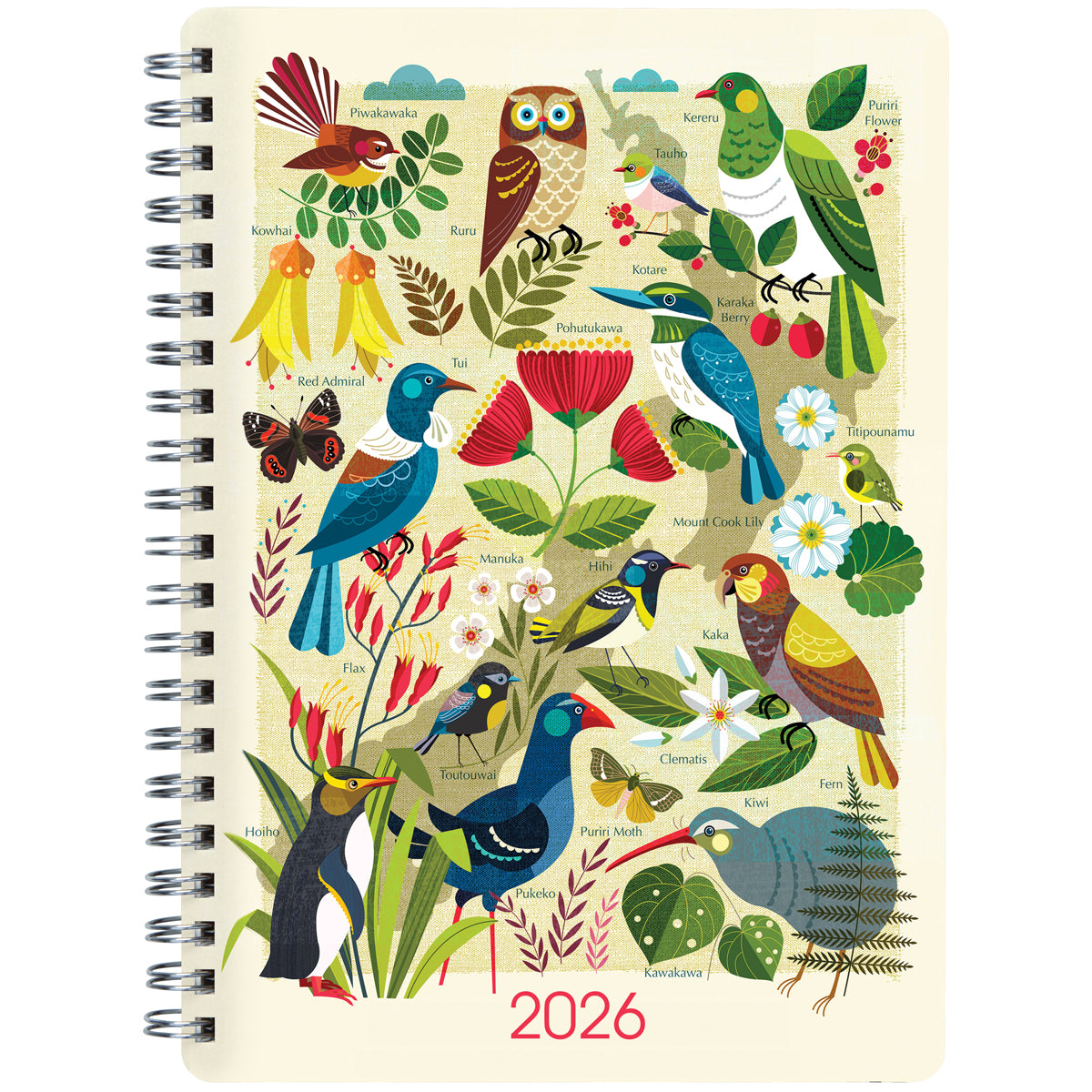 Collins Diary A63 Kiwi Vibe Week to View Even Year