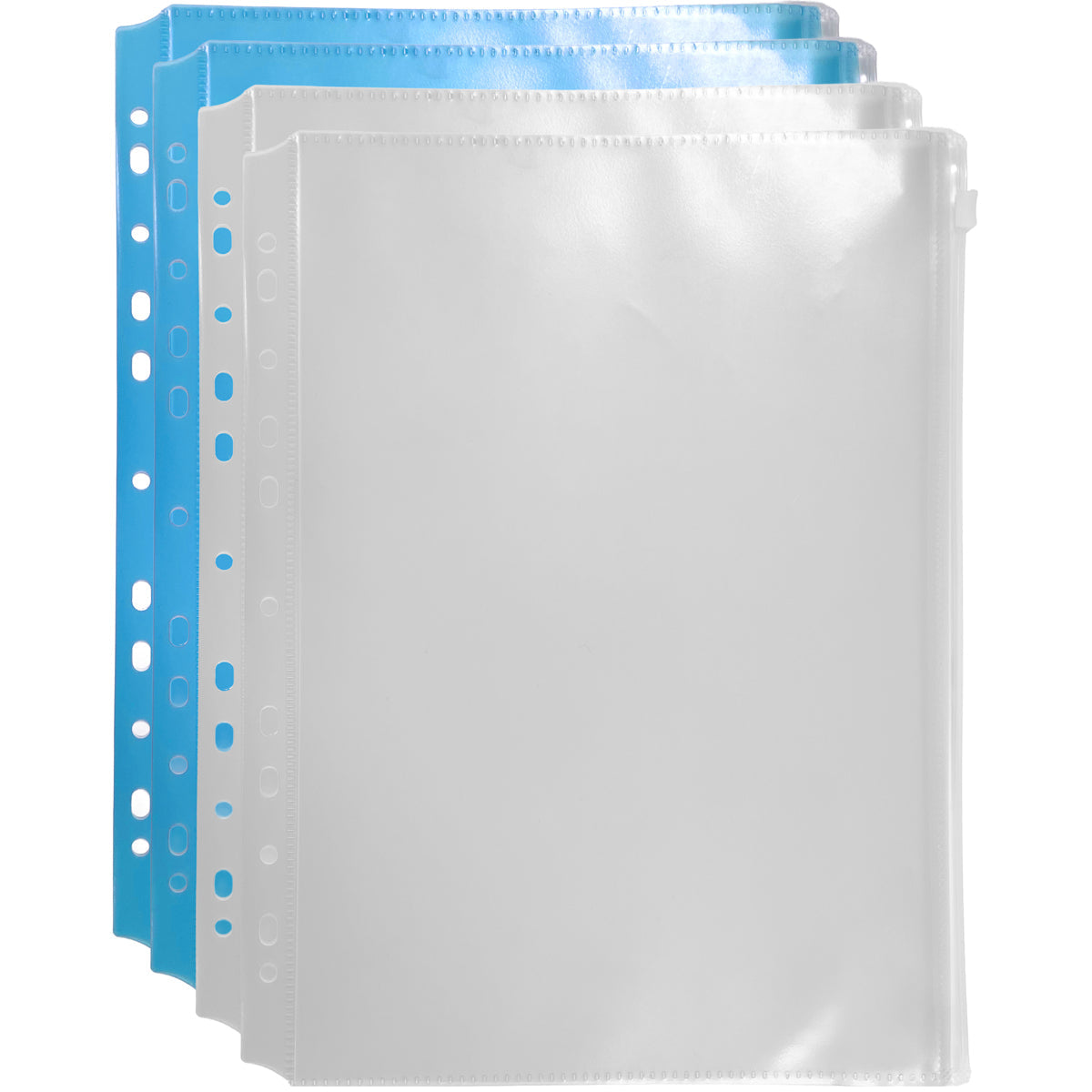 FM Binder Pocket with Zip Lock A4 Assorted Pack of 4