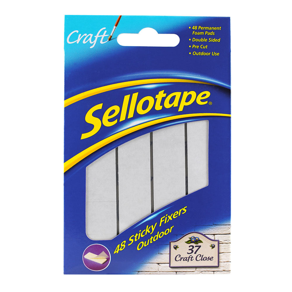 Sellotape Sticky Fixer Pads Outdoor Pack Of 48