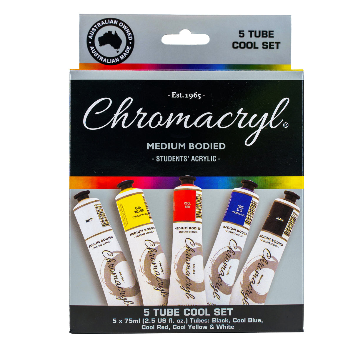Chromacryl Acrylic Paint Set of 5 X 75ml