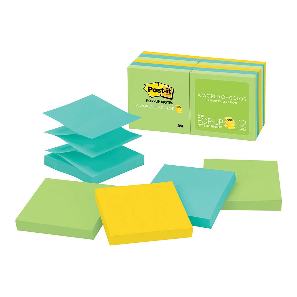 Post-it Pop Up Note Refill R330-au Jaipur 76x76mm 100 Sheet Pads Pack Of 12