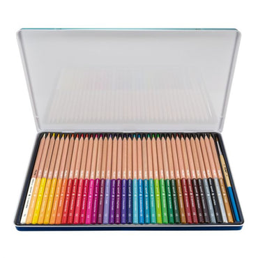 Milan Hexagonal Watersoluble Colouring Pencils Set of 36 in a Metal Box