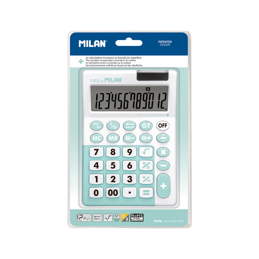 Milan Antibacterial 12 Digit Desk Calculator