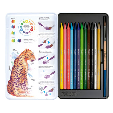 Milan Wood Free Watersoluble Colouring Pencils Set of 13