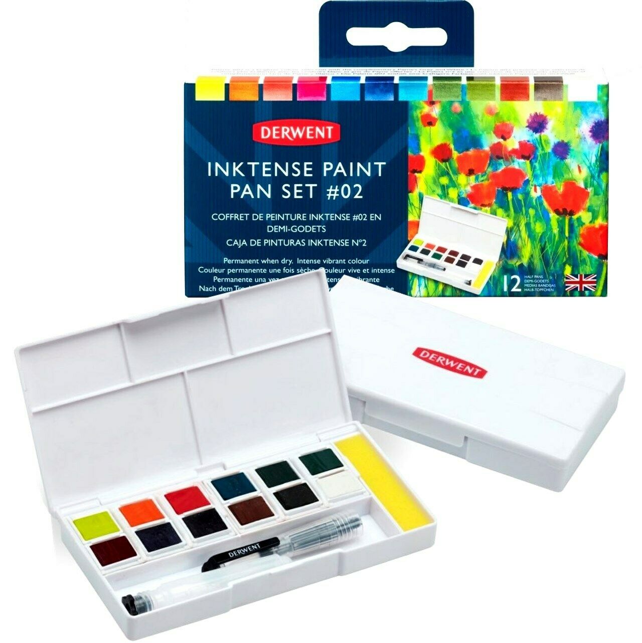 Derwent Inktense 12 Pan Paint Palette 2