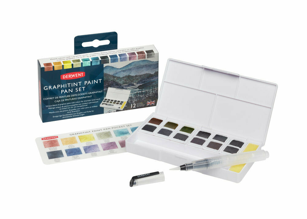Derwent Graphitint 12 Pan Paint Set