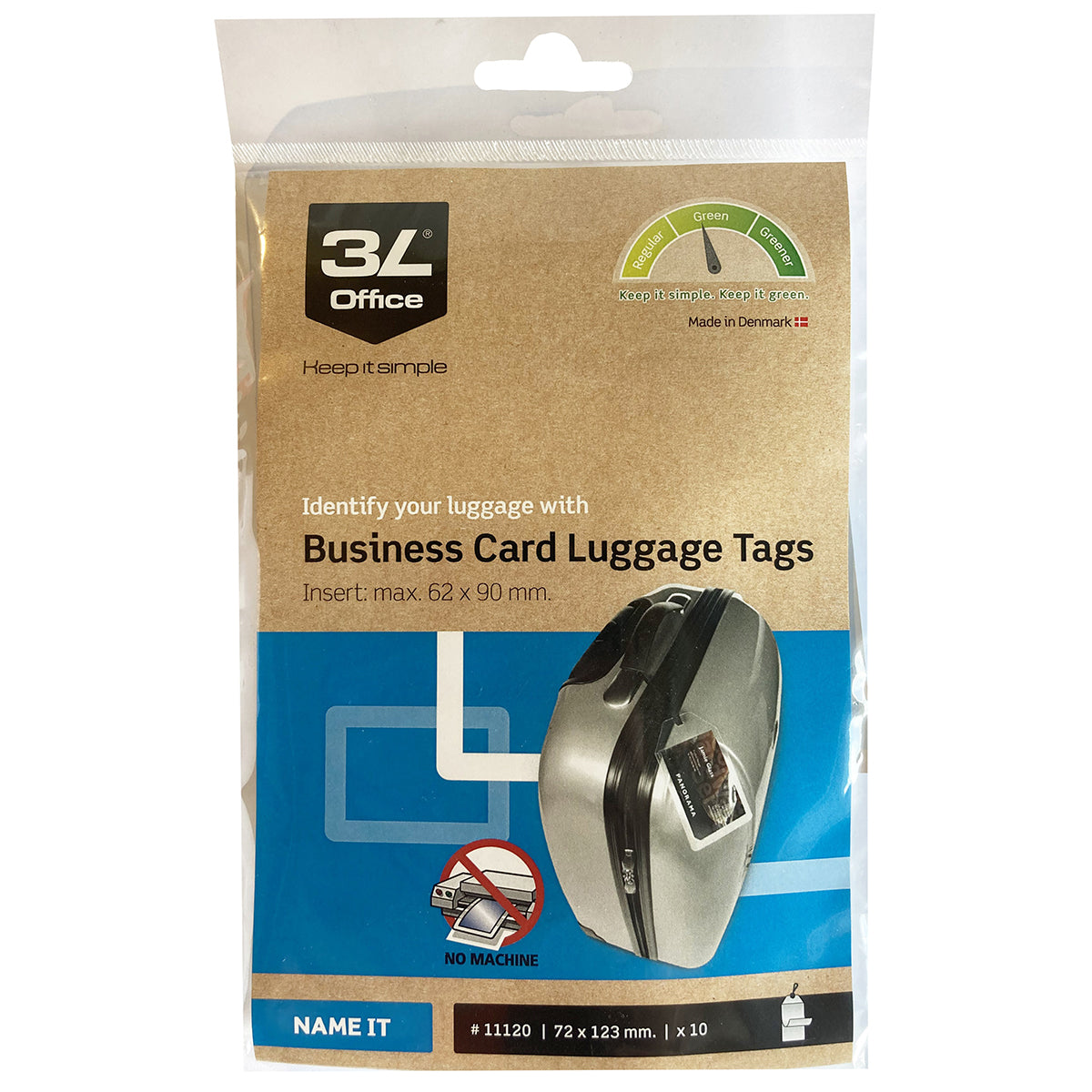 3L Business Card Luggage Tags 62x90mm - Pack Of 10
