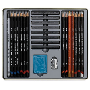 Derwent Pencils & Blocks Sketching Collection Tin of 24