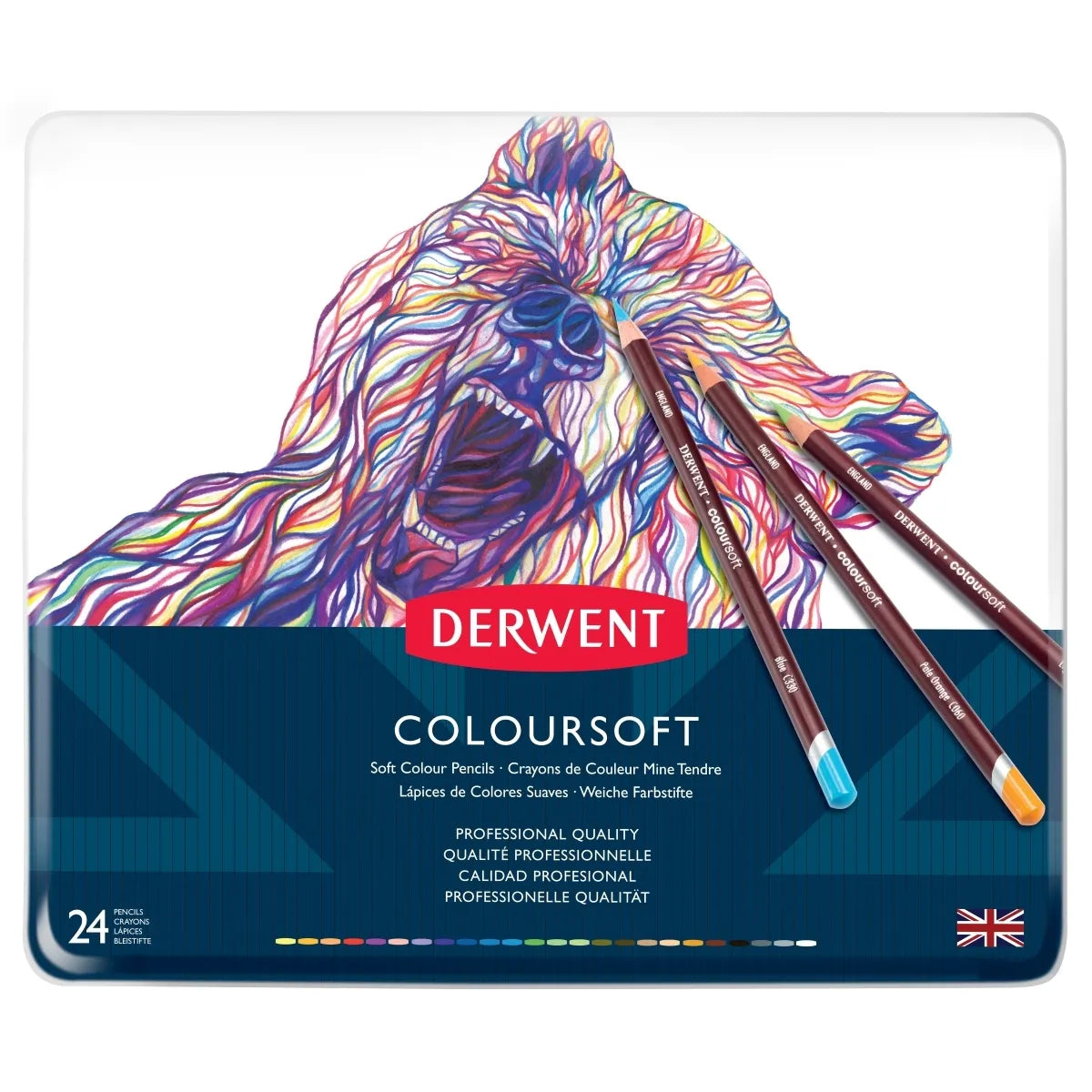 Derwent Coloursoft Pencils Tin of 24