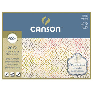 Canson Aquarelle 300gsm 20 Sheets Cold Pressed Pads
