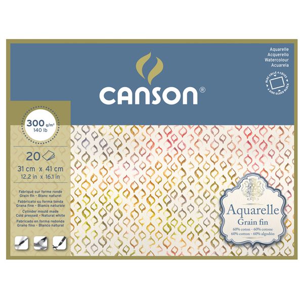 Canson Aquarelle 300gsm 20 Sheets Cold Pressed Pads
