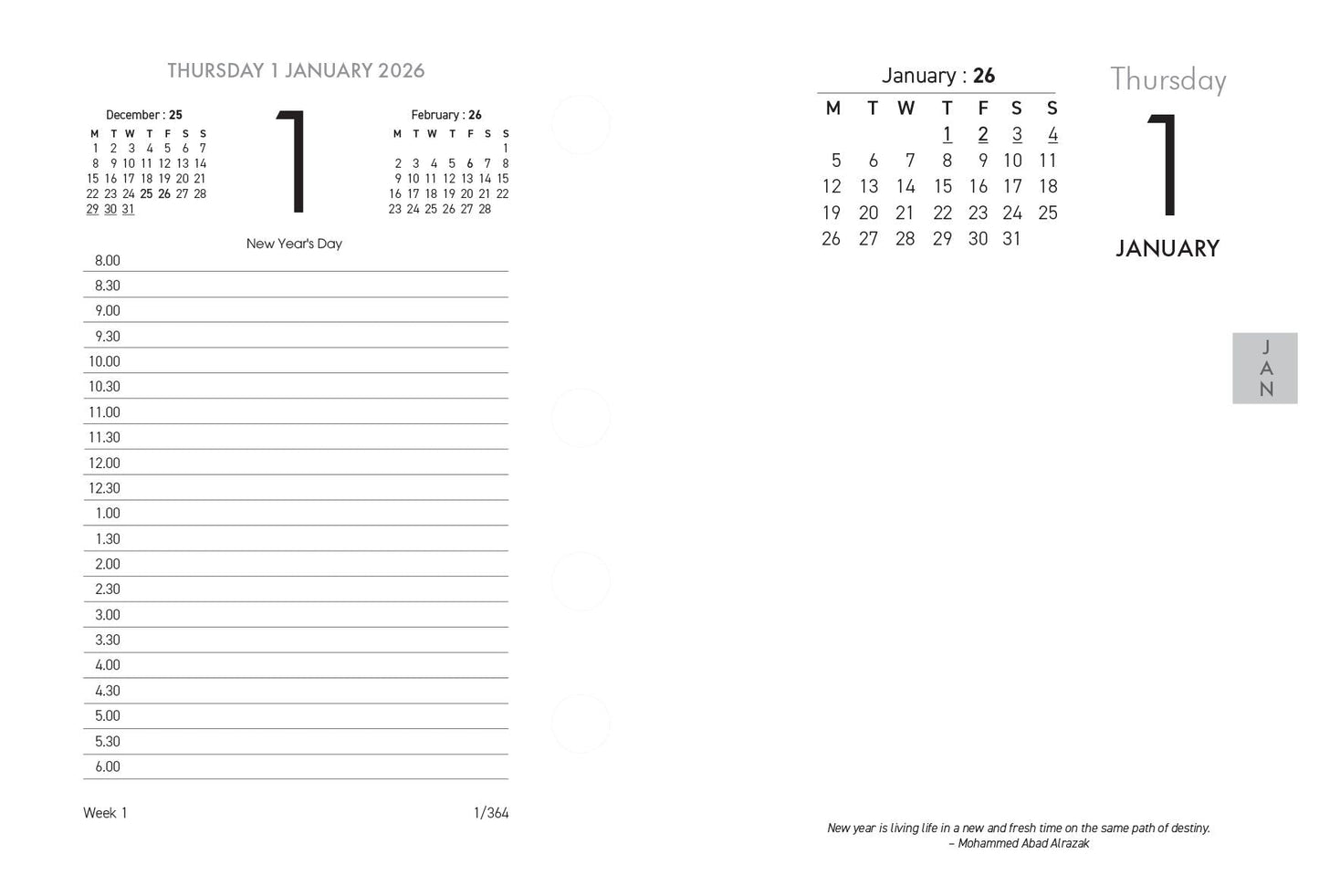 Collins Calendar Refill 13E Side Opening Even Year