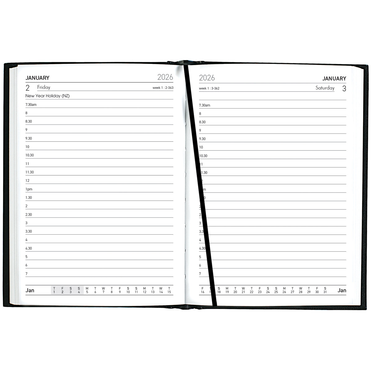 Collins Diary A61 Black Even Year