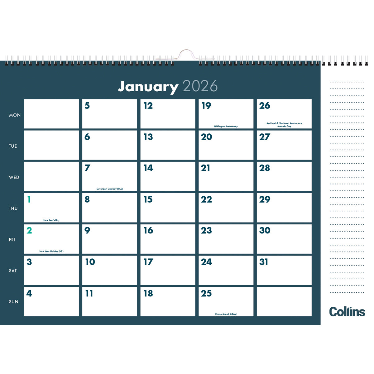 Collins Calendar Colplan Even Year