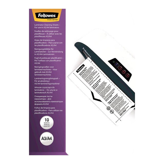 Fellowes Laminator Cleaning And Carrier Sheets A4 Pack Of 10