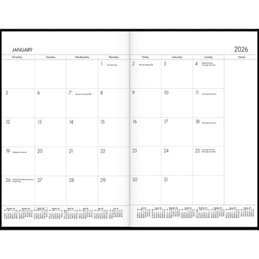 Collins Diary Planner Monthly A4 PVC Cover Black Even Year