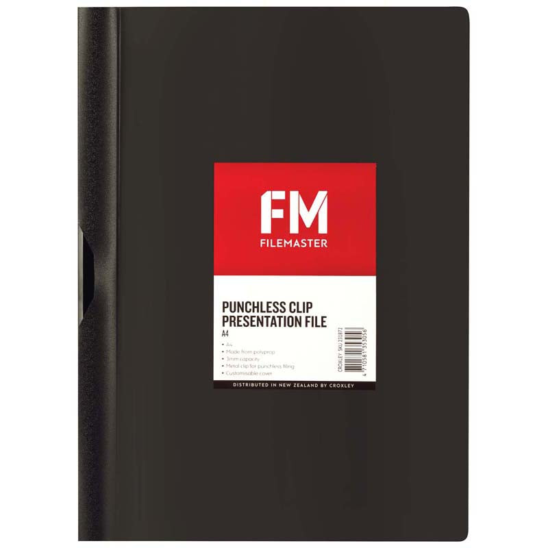 FM Clipfile Punchless Size A4 3mm Polypropylene