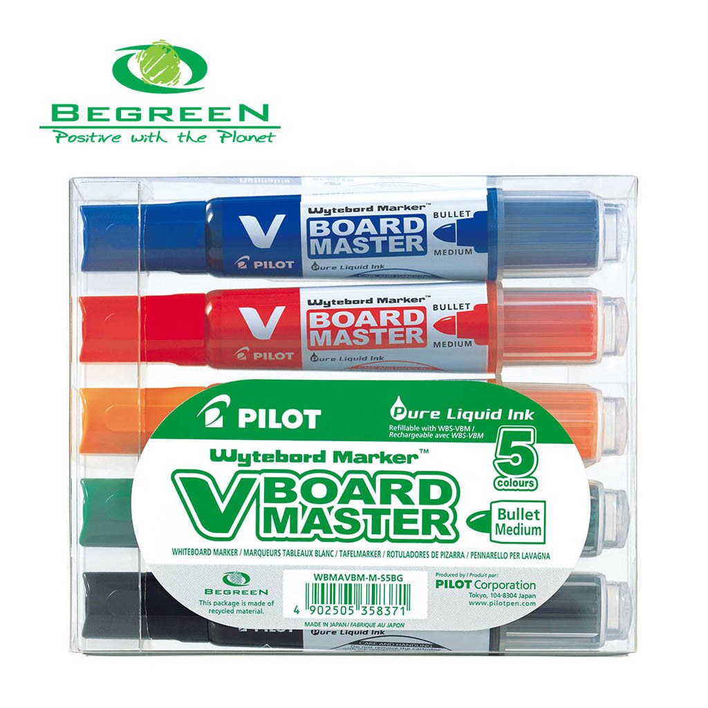 Pilot Begreen V Board Whiteboard Marker Bullet Assorted Pack Of 5