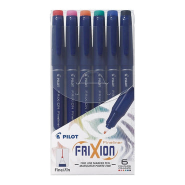 Pilot Frixion Fineliner Erasable Assorted Pack Of 6