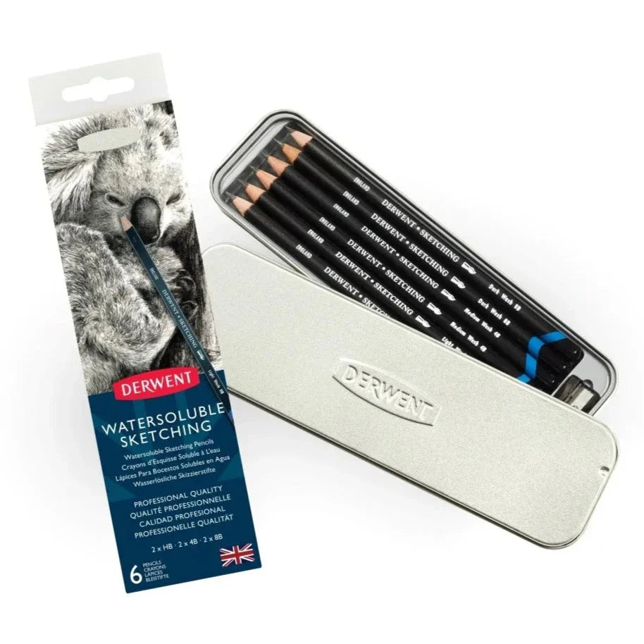 Derwent Watersoluble Sketching Tin Of 6