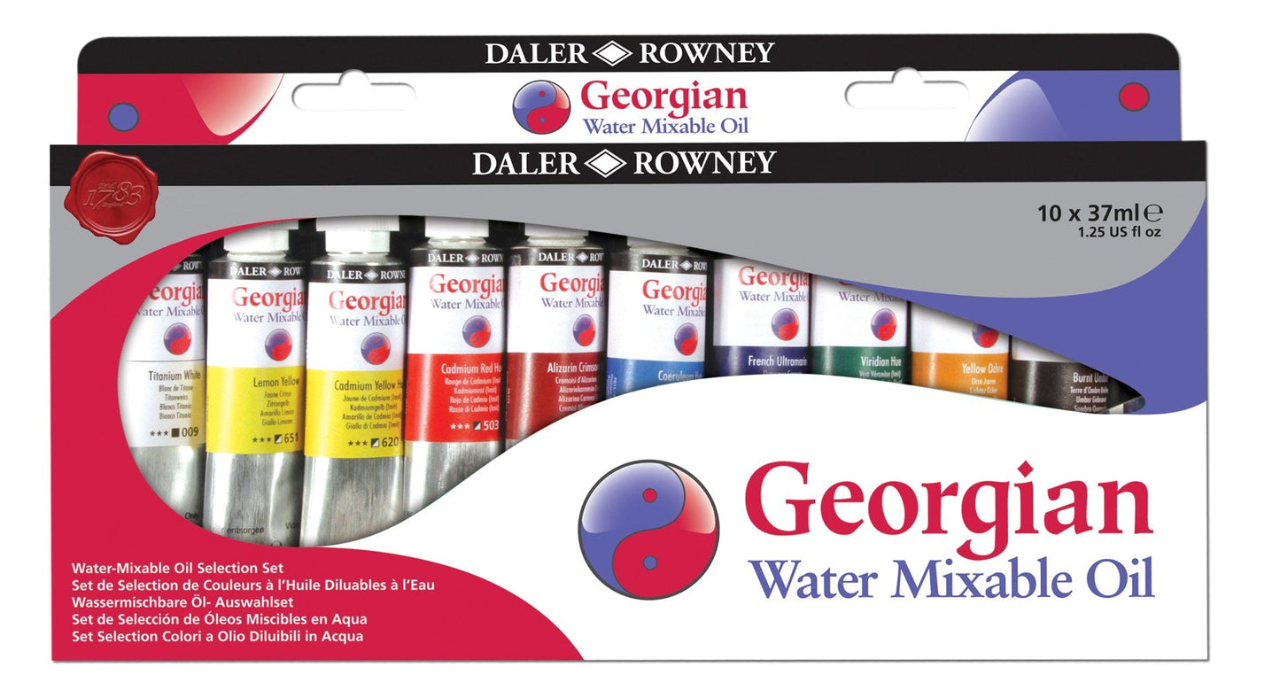Daler Rowney Georgian Water Mixable Oil Paints Selection Set of 10x37ml