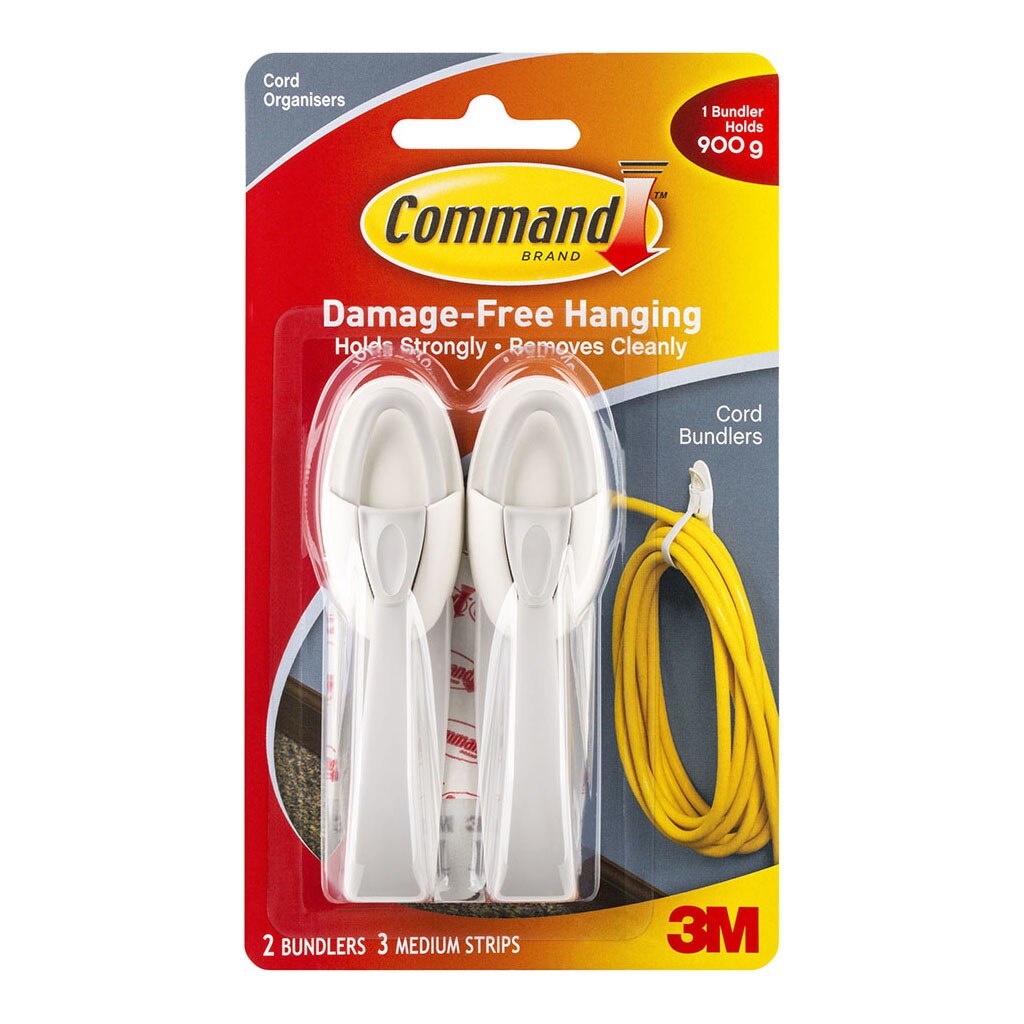 Command Cord Bundler 17304 Medium White Pack Of 2
