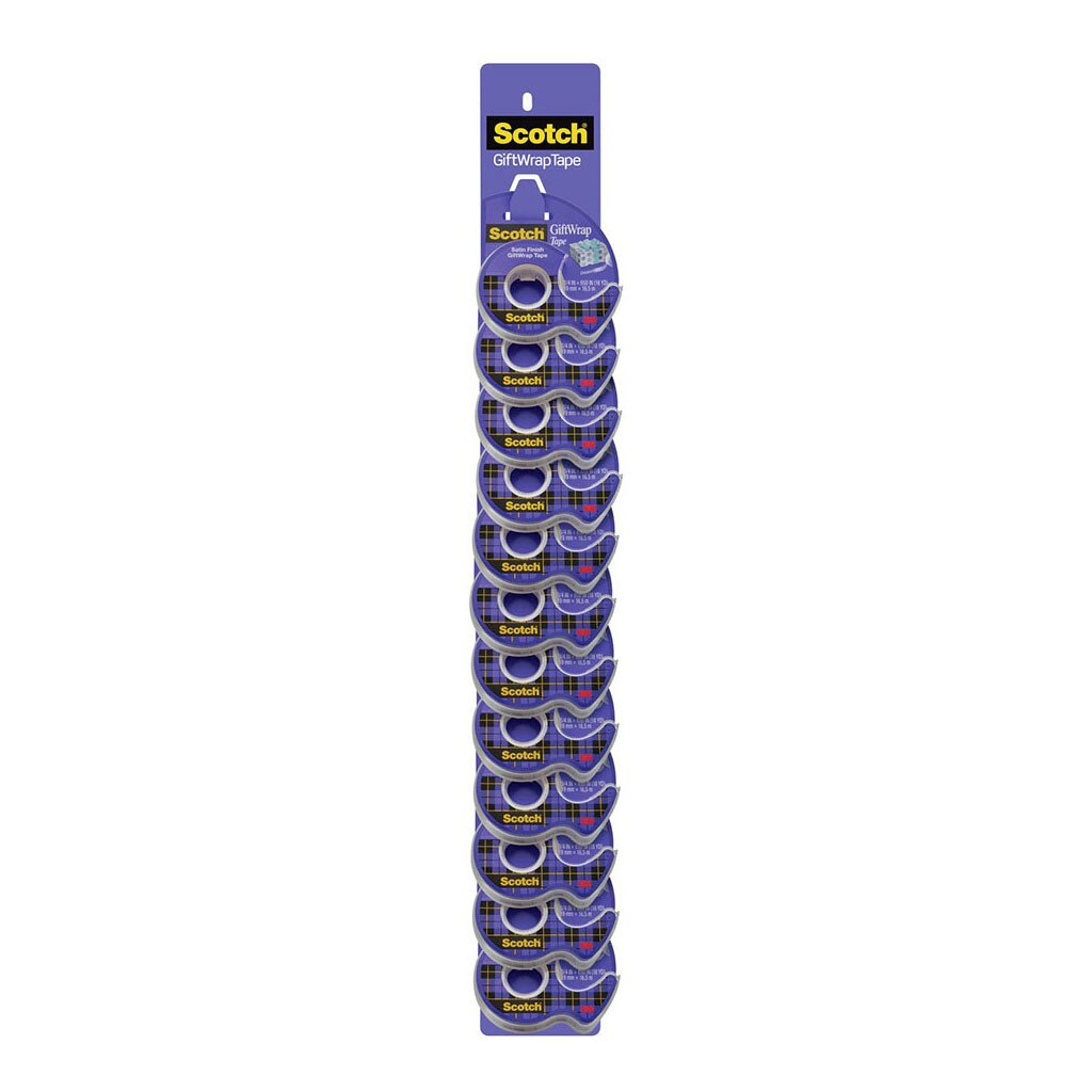Scotch Gift Wrap Tape 15 19mm X 16.5m Clipstrip Of 12 Rolls