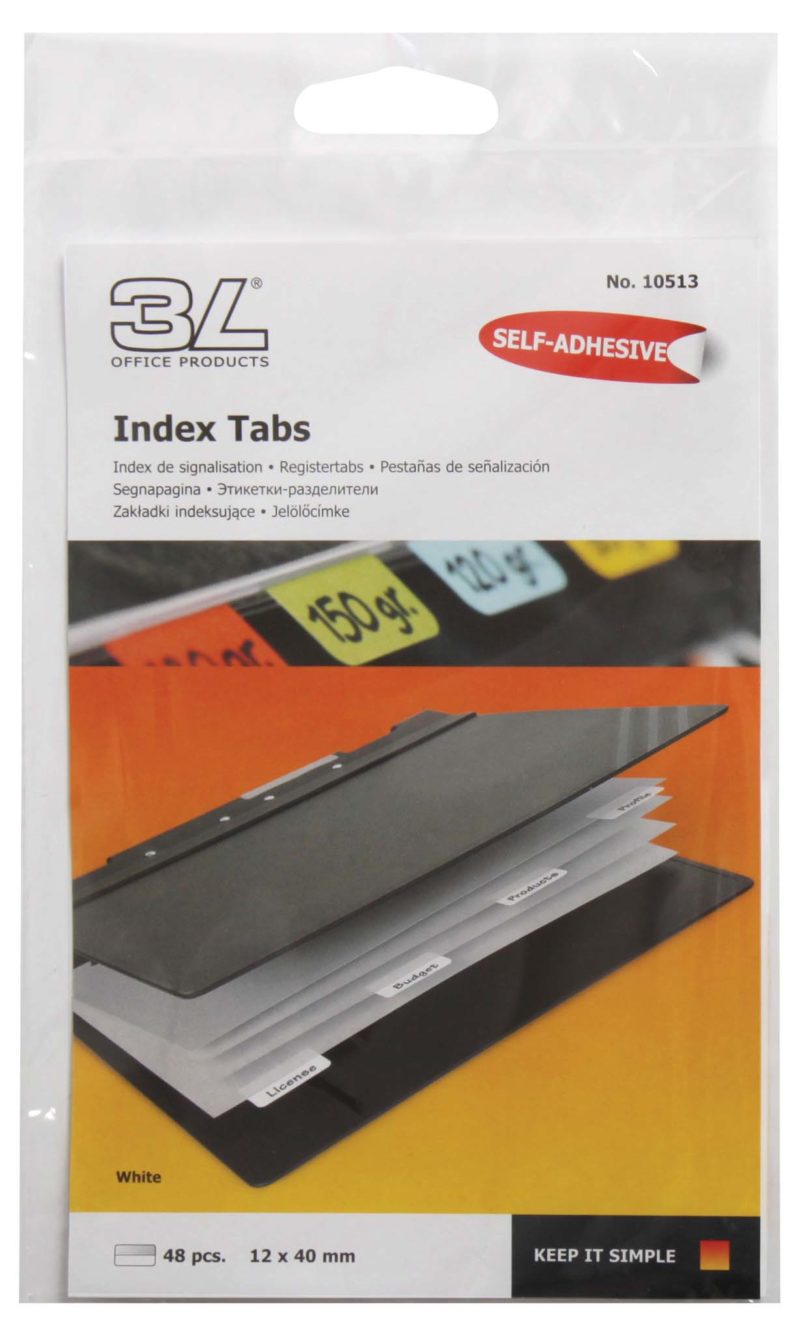 3L Index Tab 40mm 48 Pack