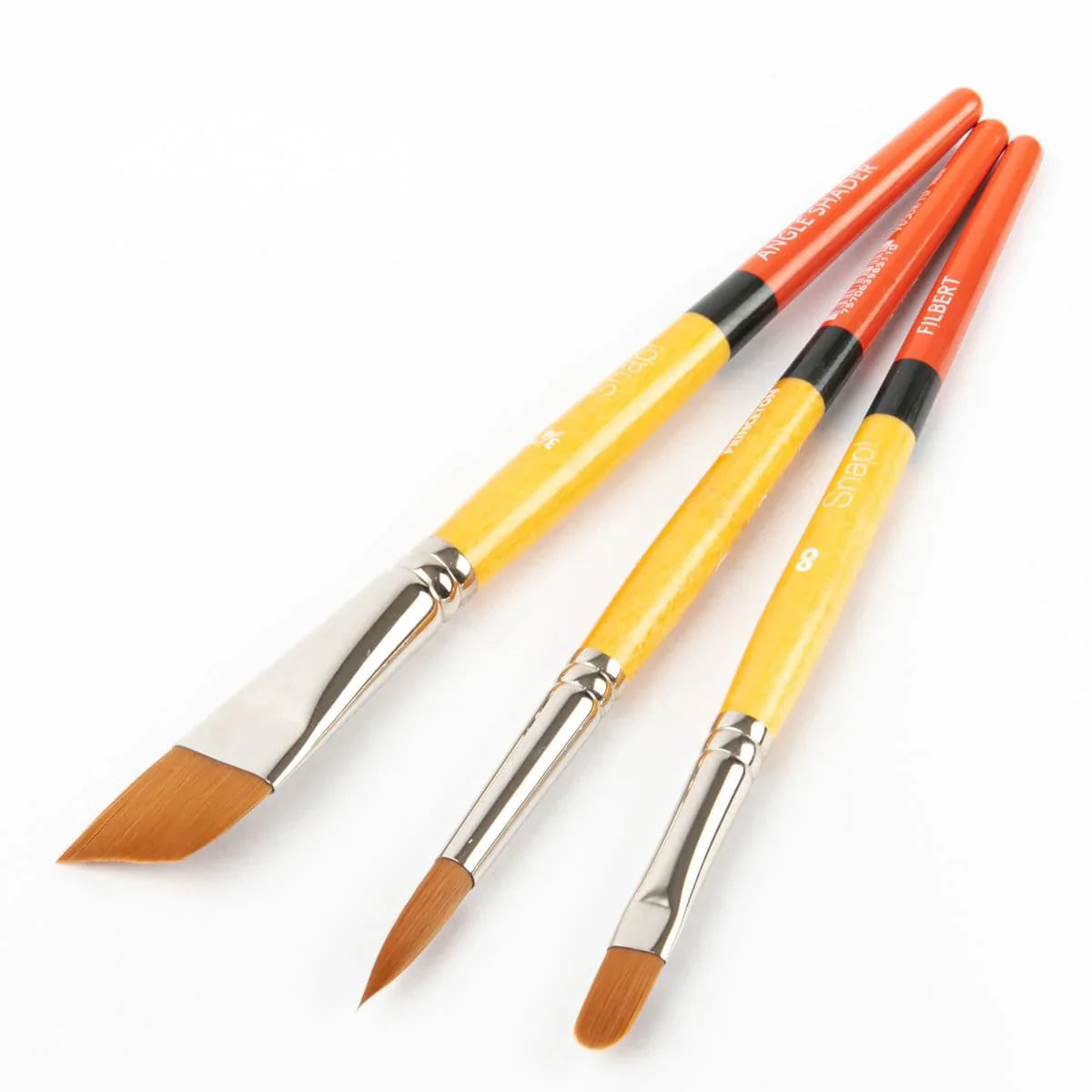 Princeton Snap! Short Handle Gold Taklon Brushes Set #1 Pack of 3