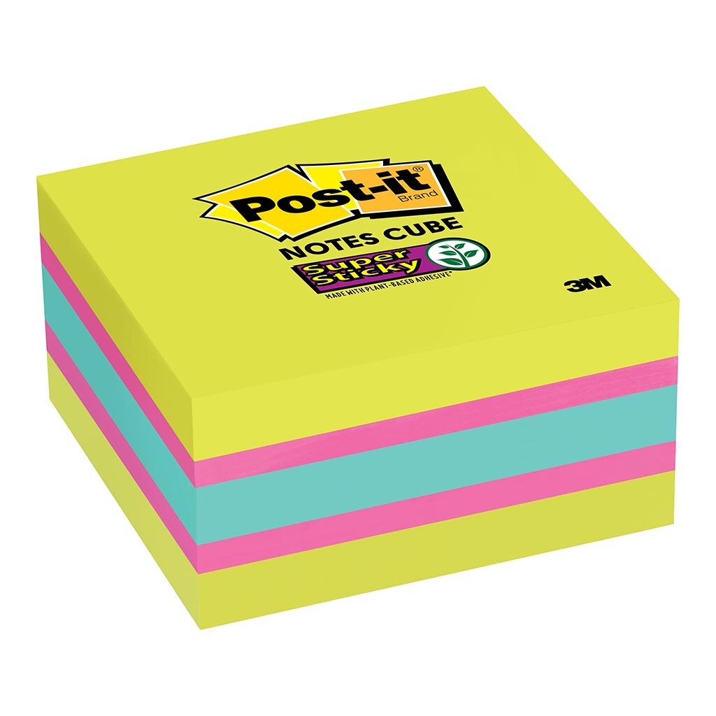 Post-it Super Sticky Memo Cube 2027-ssgfa 76mm X 76mm 360 Sheet Cube