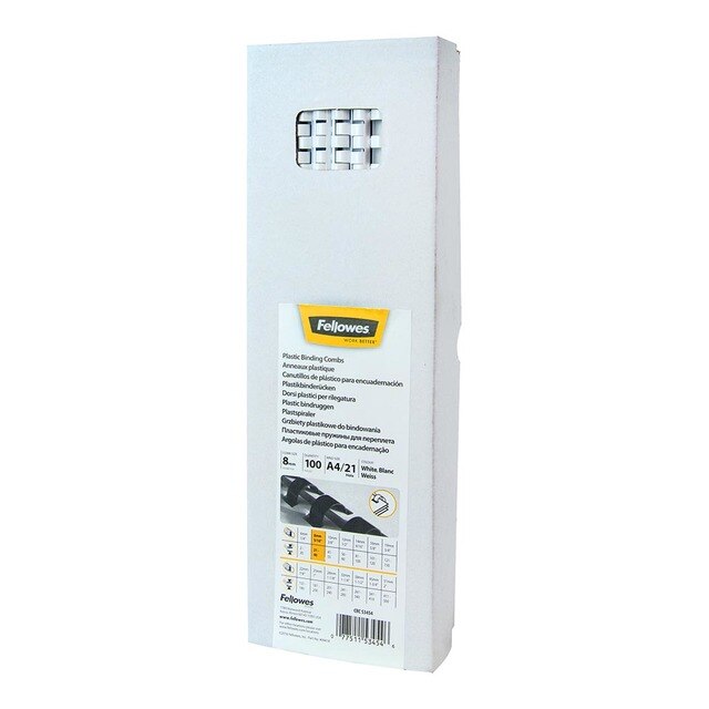 Fellowes Plastic Binding Combs 8mm Pack Of 100