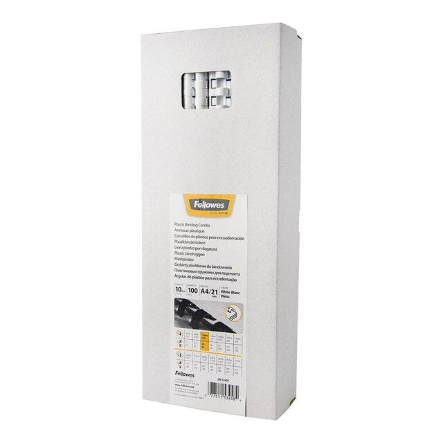 Fellowes Plastic Binding Combs 10mm Pack Of 100