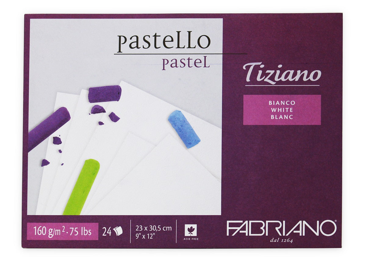 Fabriano Tiziano 160gsm 9X12" White Paper Pad