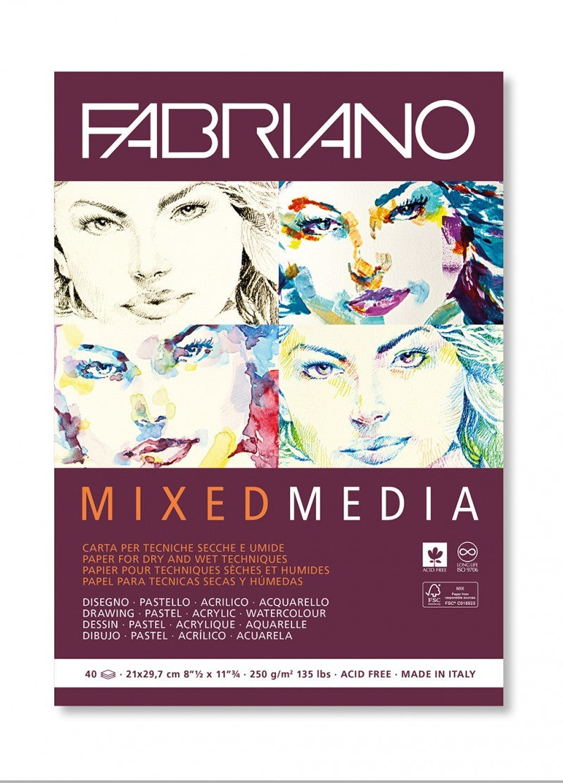 Fabriano Mixed Media A4 250gsm 40 Sheet Pad
