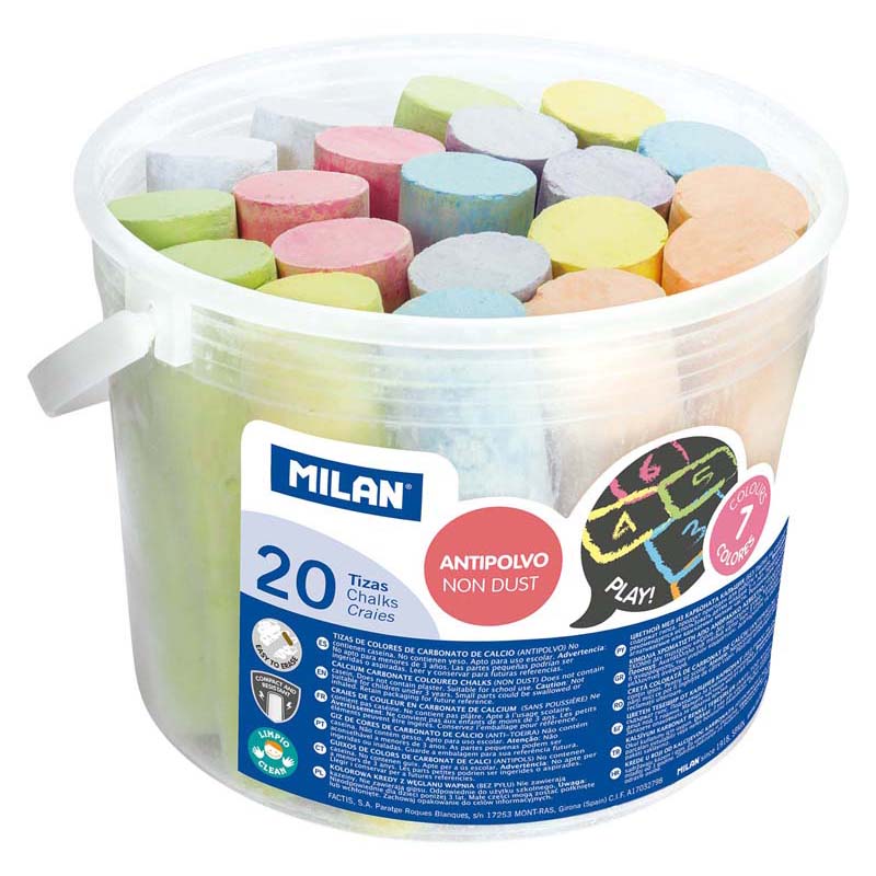 Milan Maxi Non Dust Chalk Bucket Of 20