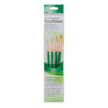 Princeton Real Value Synthetic Golden Taklon 9115 Brushes Set Of 4
