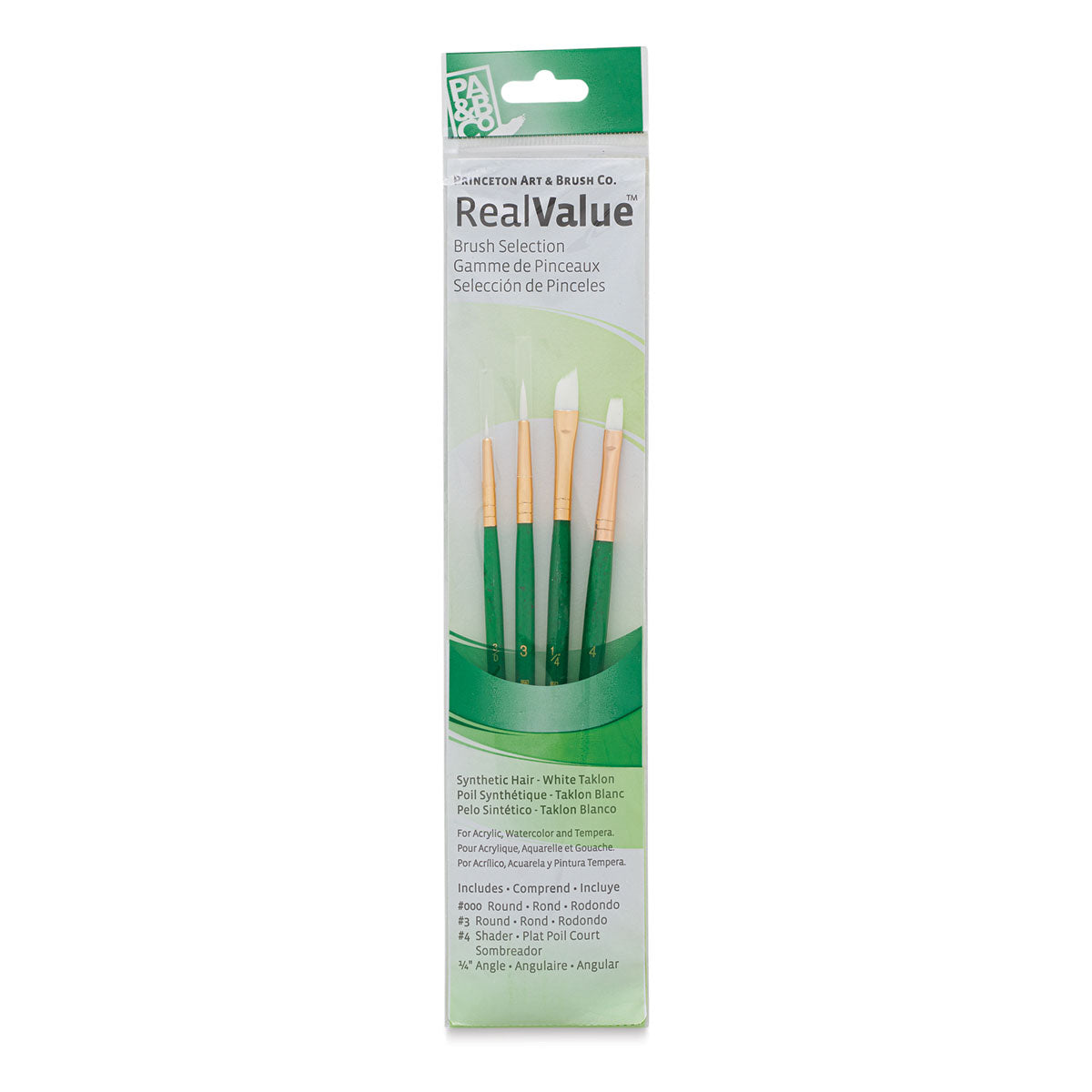Princeton Real Value Synthetic White Taklon 9117 Brushes Set Of 4
