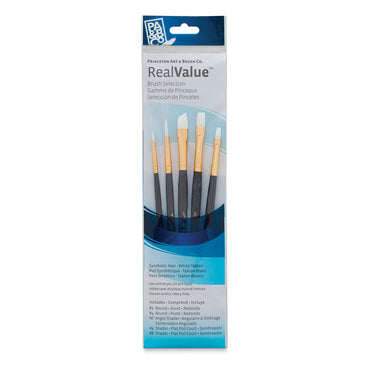 Princeton Real Value Synthetic White Taklon 9136 Brushes Set Of 5