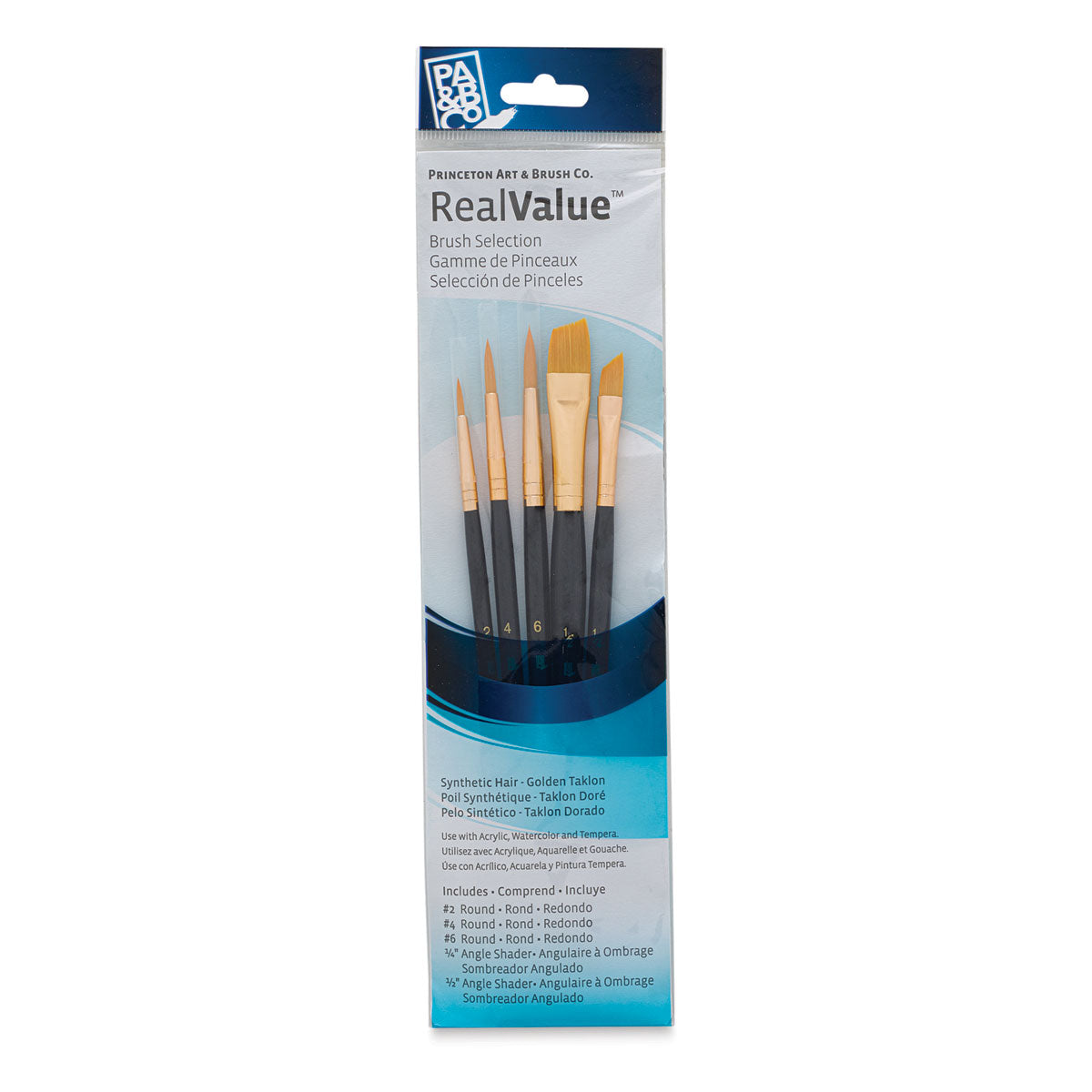 Princeton Real Value Synthetic Golden Taklon 9139 Brushes Set Of 5