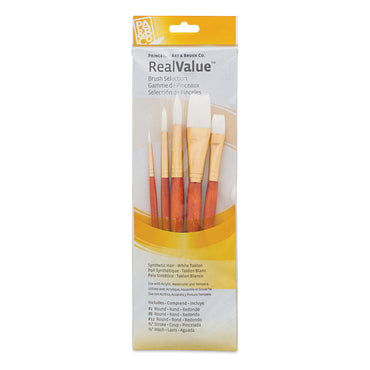 Princeton Real Value Synthetic White Taklon 9152 Brushes Set Of 5