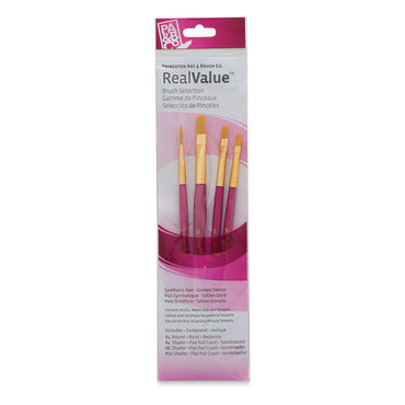Princeton Real Value Synthetic Golden Taklon 9181 Brushes Set Of 4