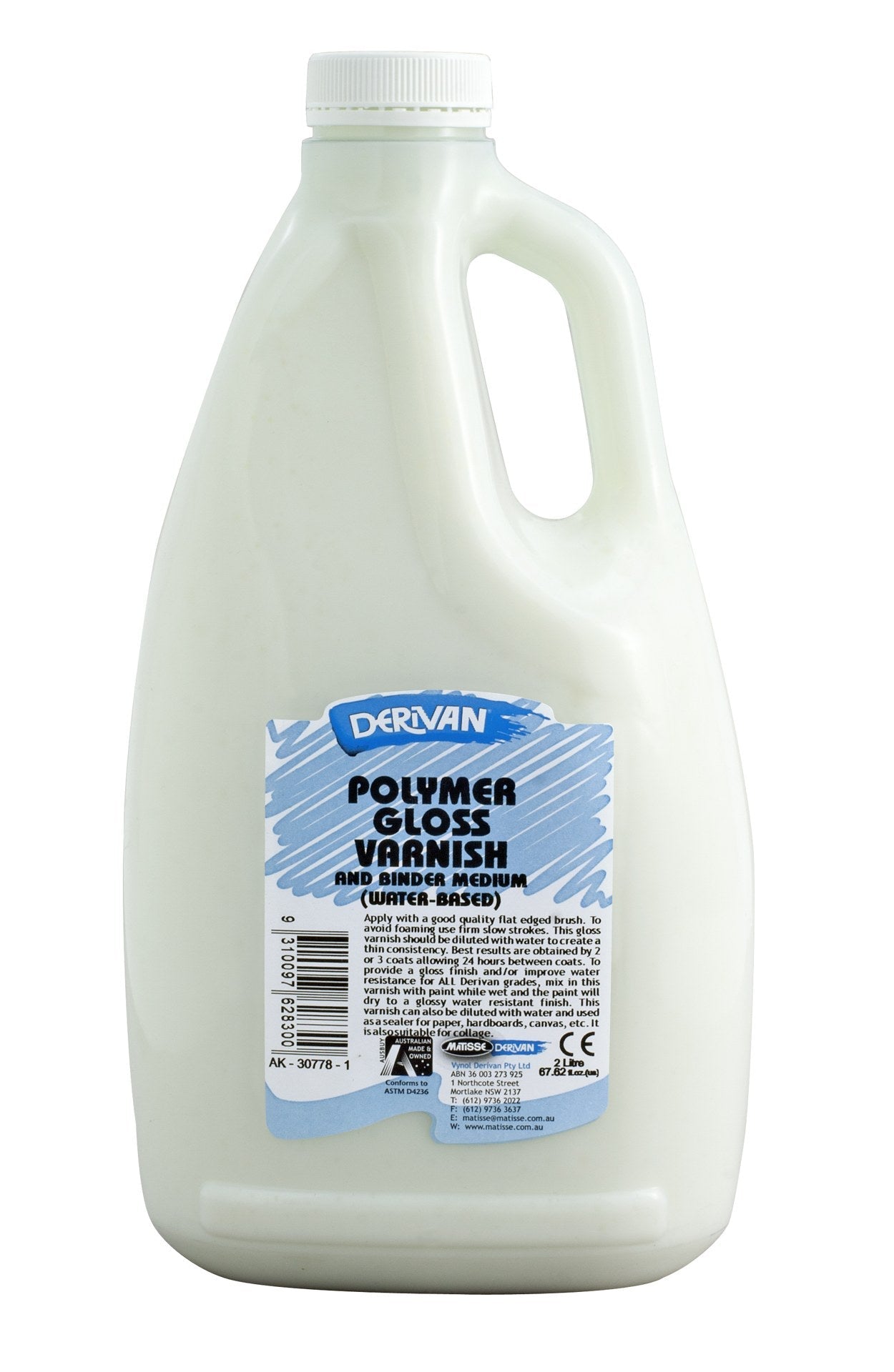 Derivan 2 Litre Polymer Gloss Varnish